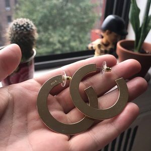 Rebecca Minkoff Gold C Shaped Hoop Earrings